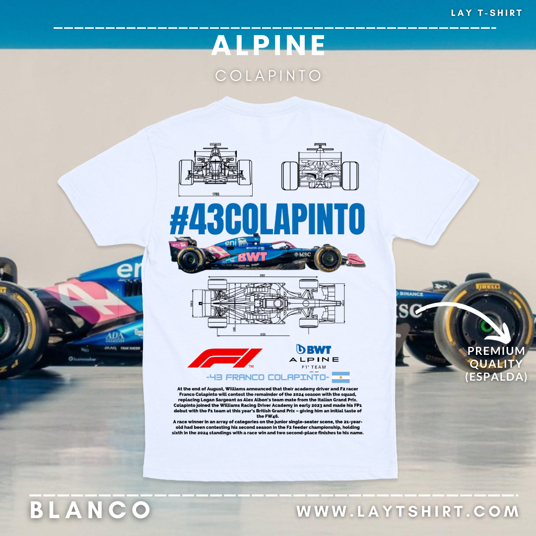 Playera Alpine Colapinto F1 2025