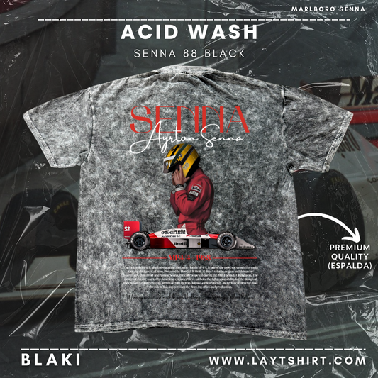 Playera Acid Wash Ayrton Senna 88