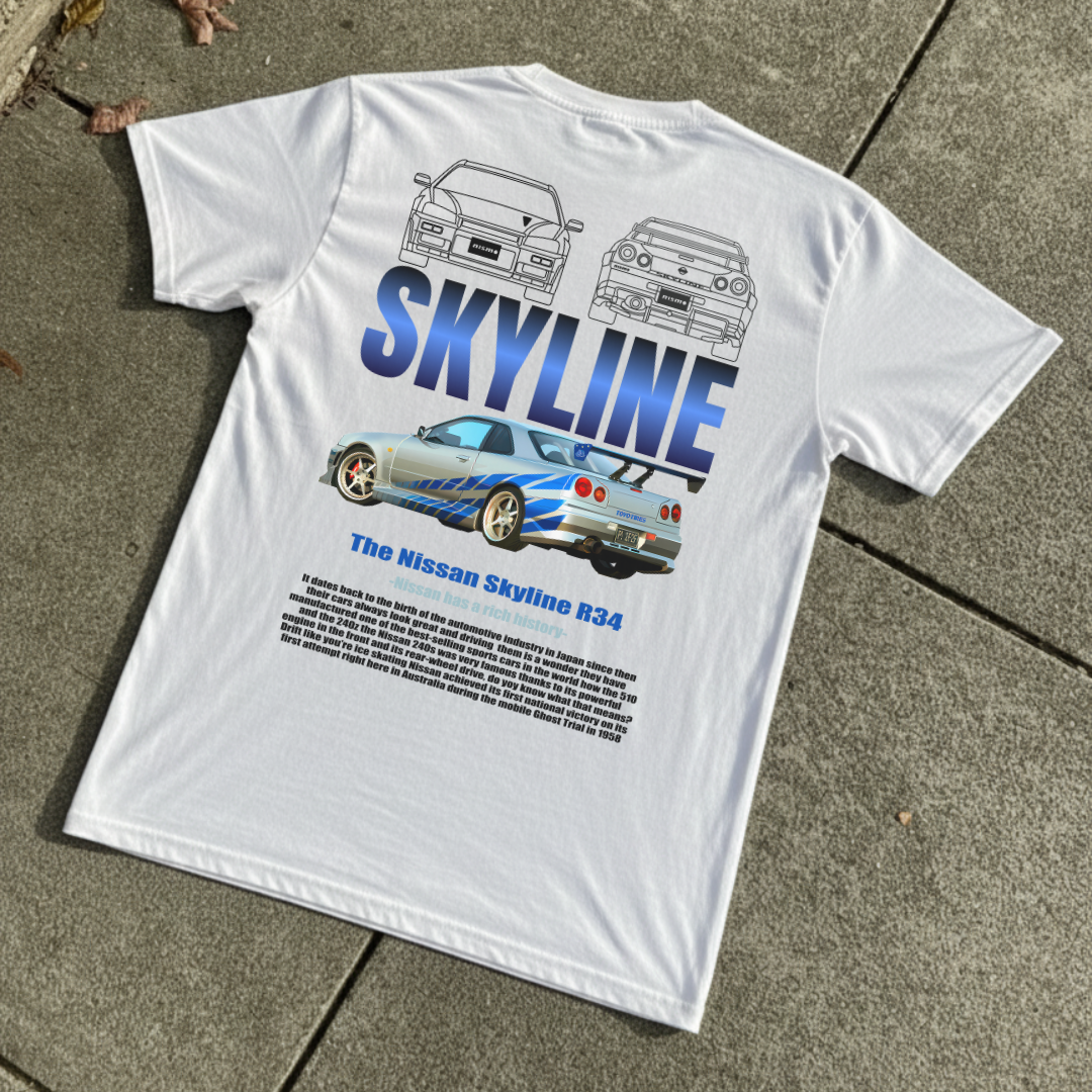 Playera Nissan Skyline R34 GODZILLA