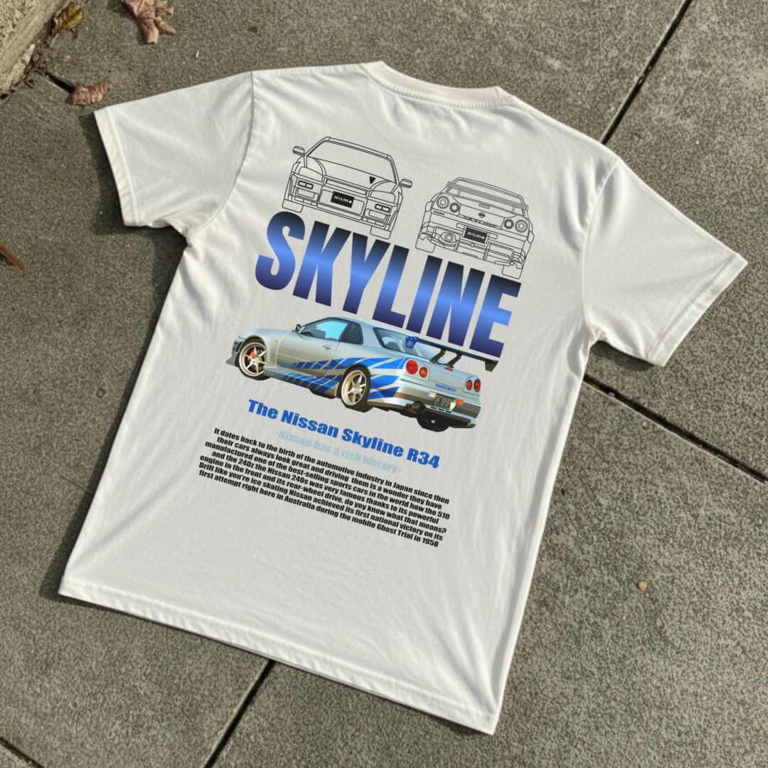 Playera Nissan Skyline R34 GODZILLA