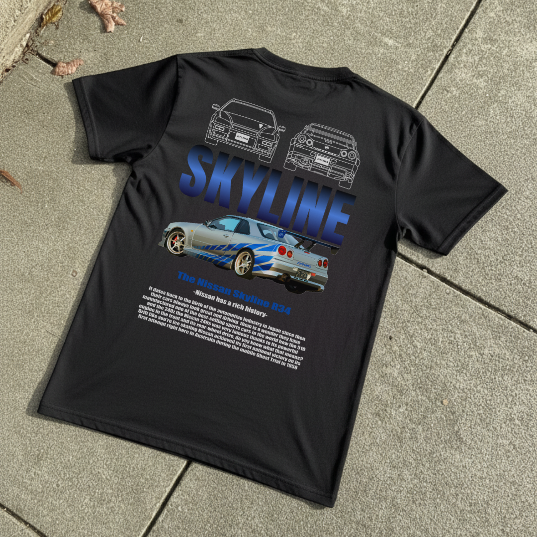 Playera Nissan Skyline R34 GODZILLA