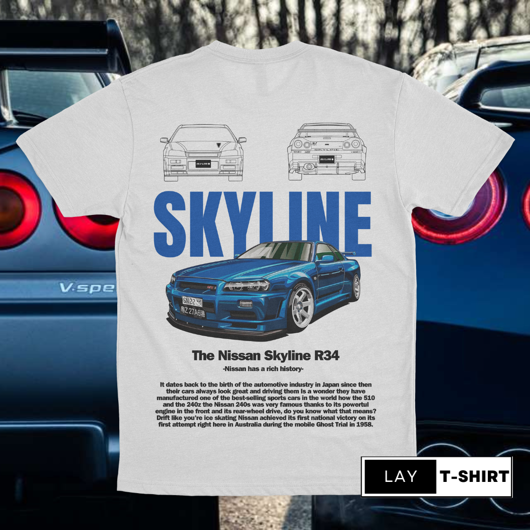Playera Nissan Skyline Blue