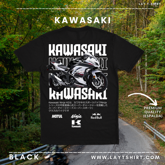 Playera KAWASAKI H2 WHITHE