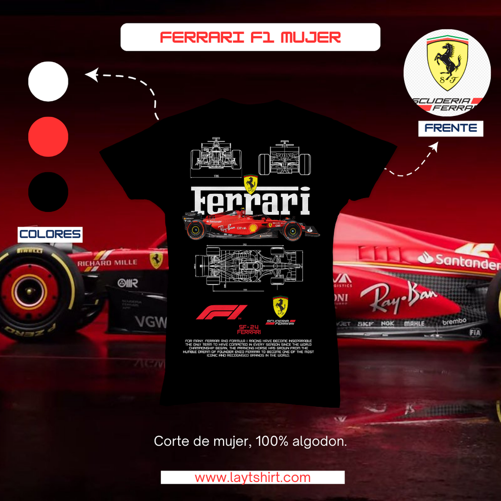 Playera Ferrari f1 mujer