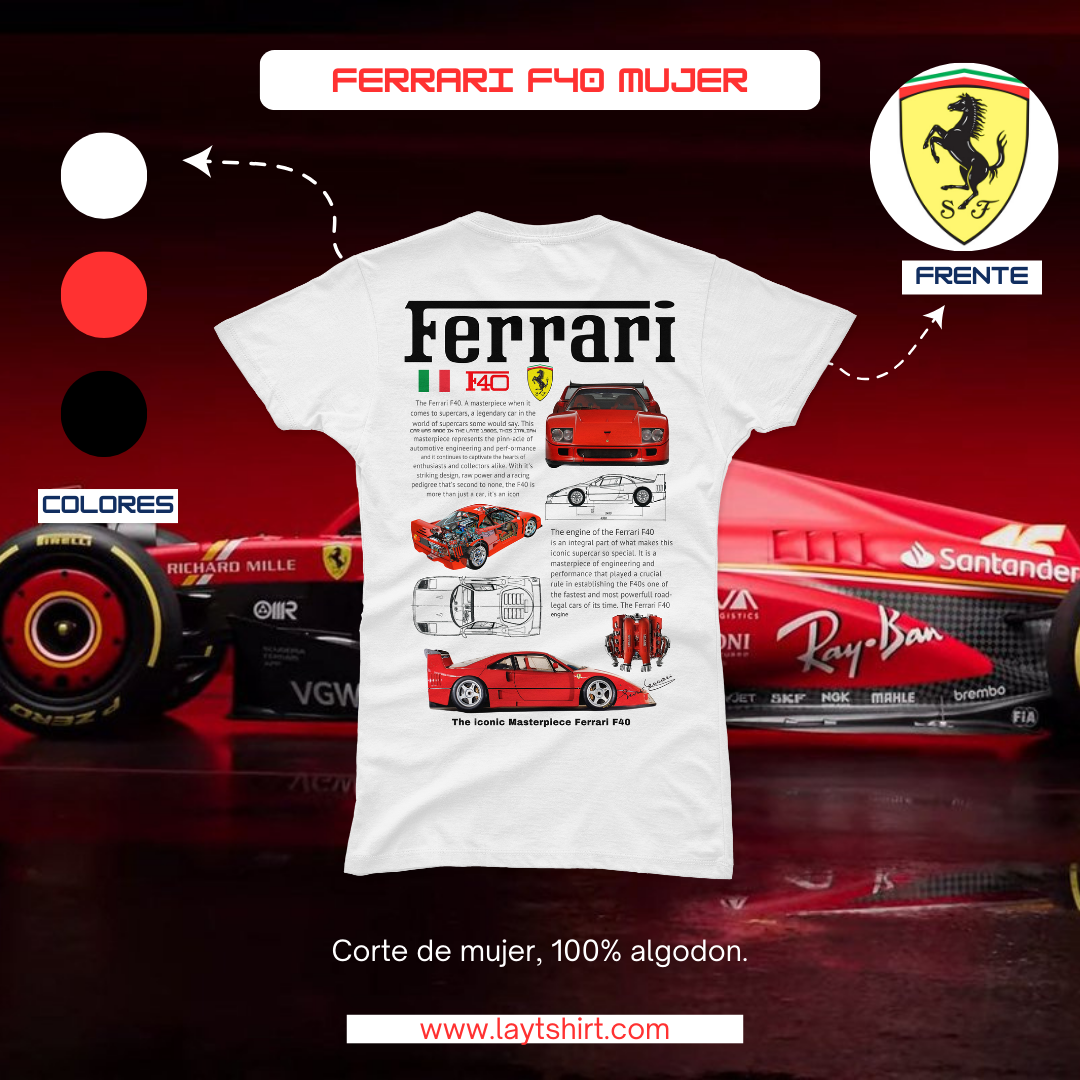 Playera Ferrari f40 mujer