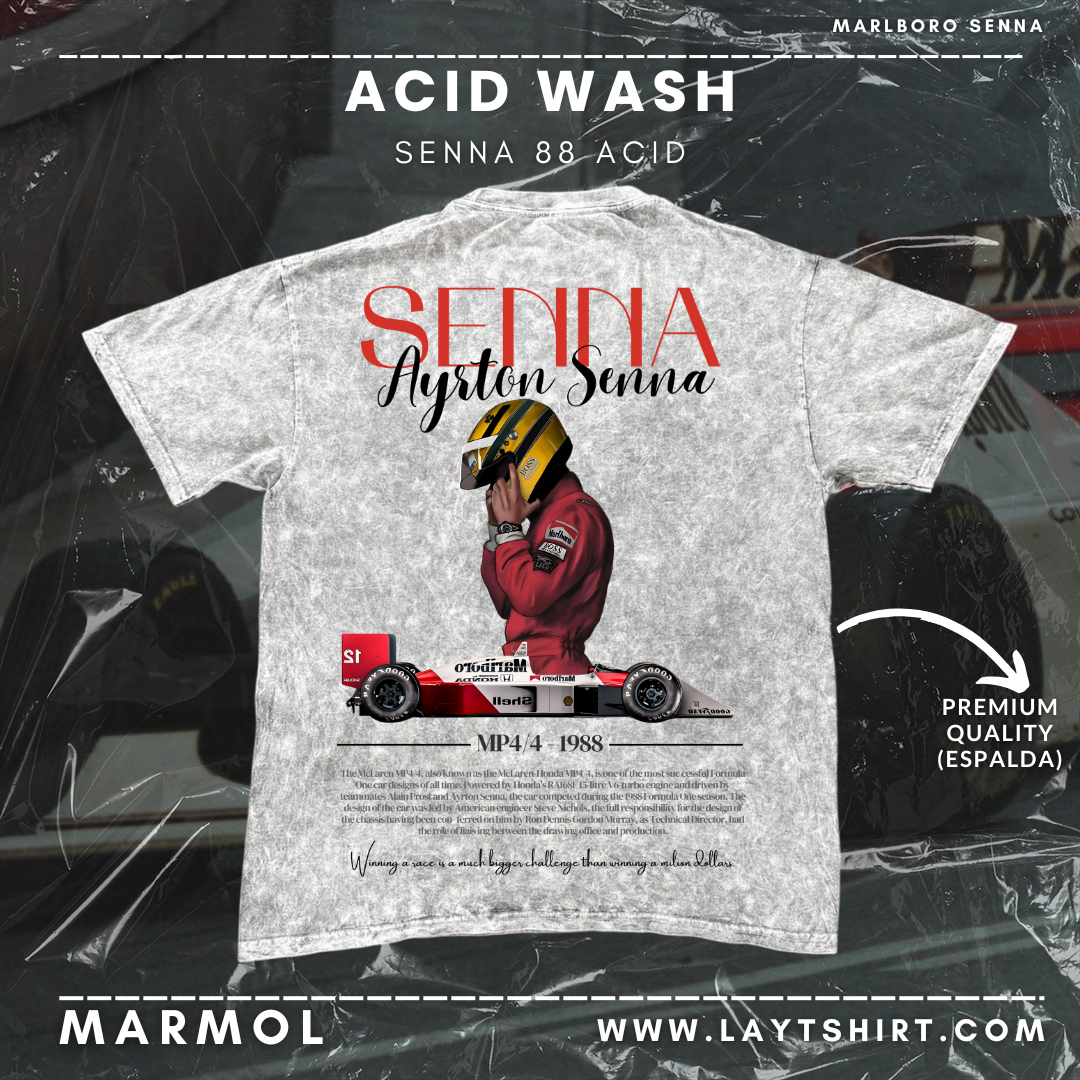 Playera Acid Wash Ayrton Senna 88