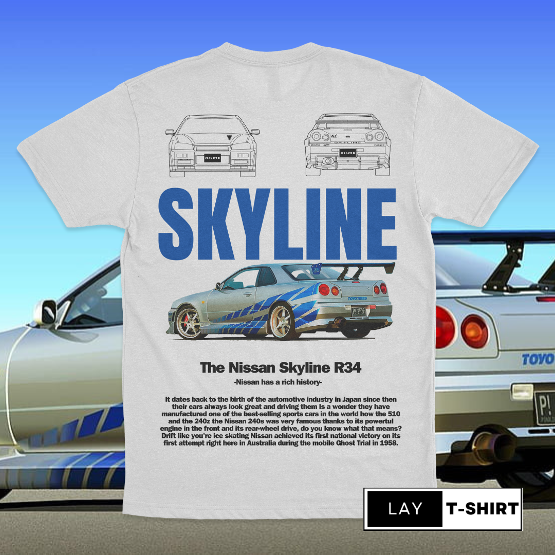 Playera Nissan Skyline R34 GODZILLA