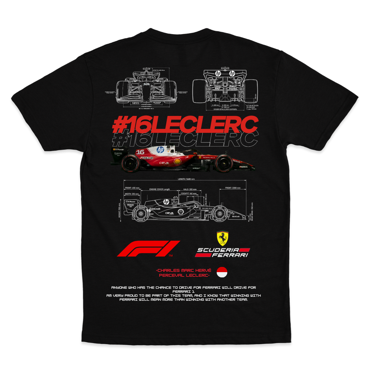 Playera Ferrari Leclerc f1 2026