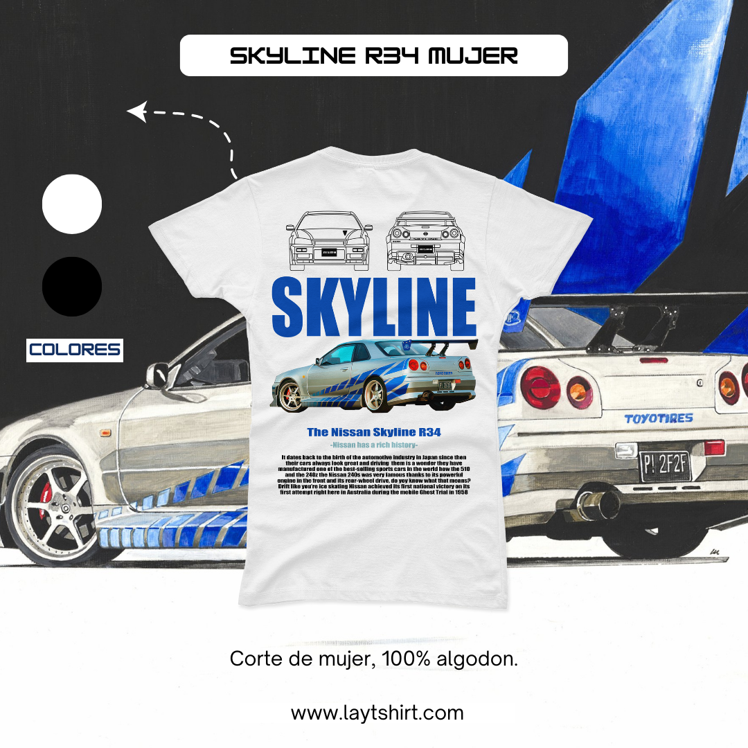 Playera Skyline R34 mujer