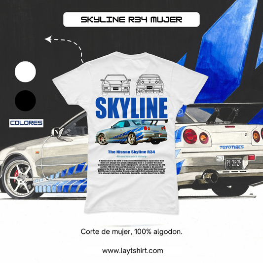 Playera Skyline R34 mujer