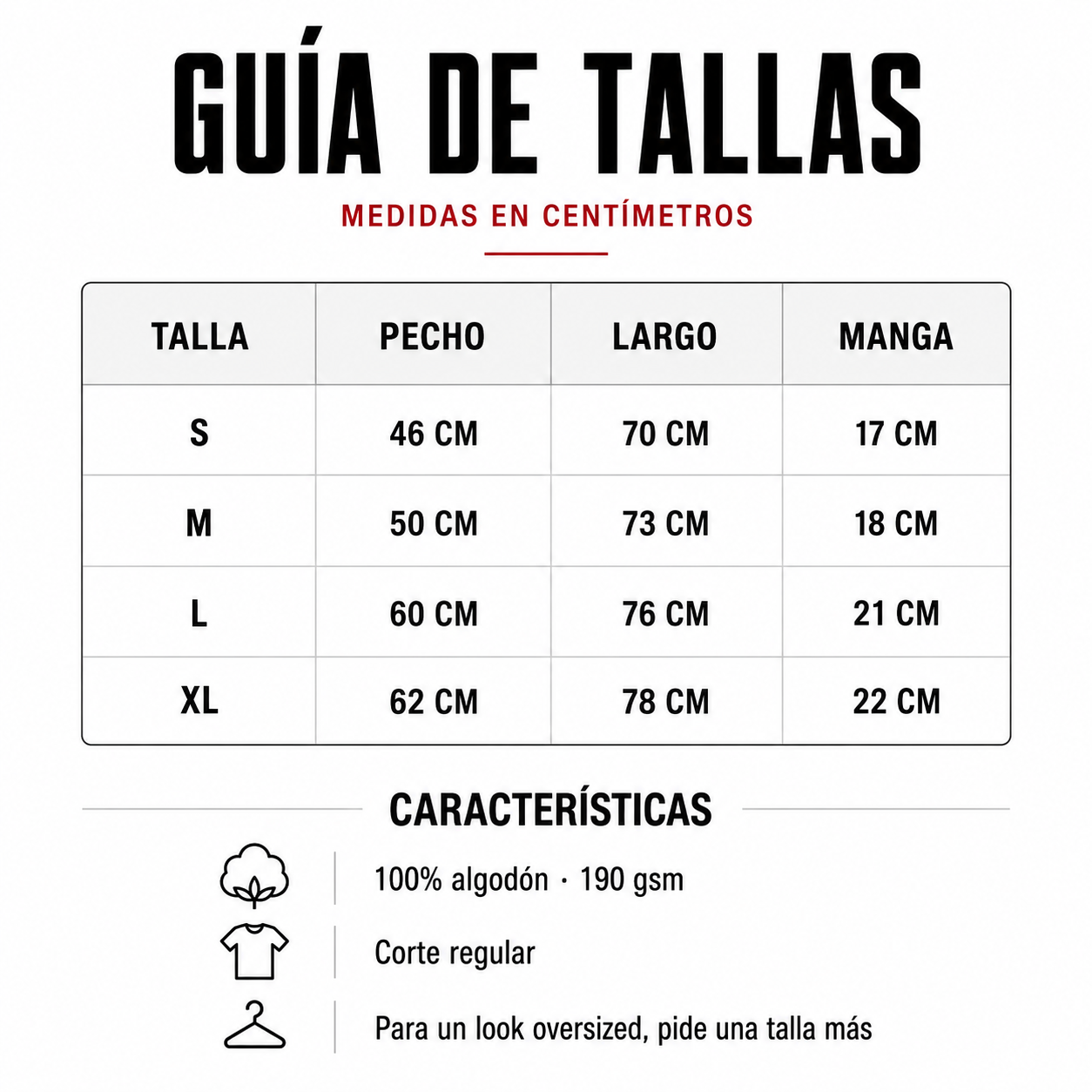 Guía de tallas